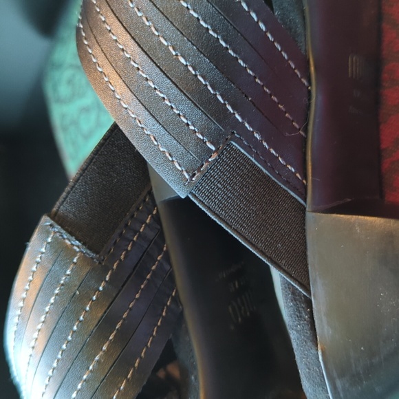 Munro Kelsey sandals slide on black leather Women's 7 WW NEW - Picture 8 of 10